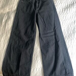 Etica Midnight Black Wide Leg Jeans